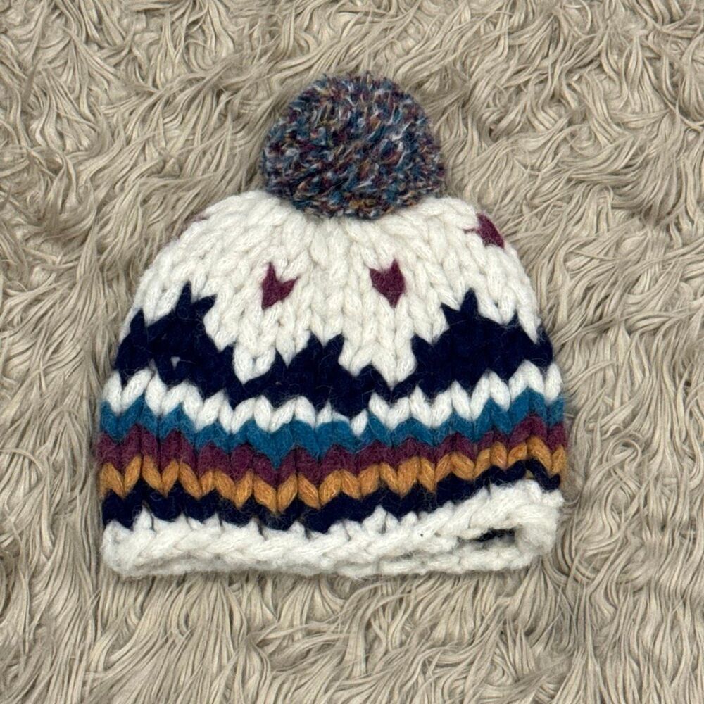 Faherty x B. yellowtail alpaca beanie with poof (never worn)